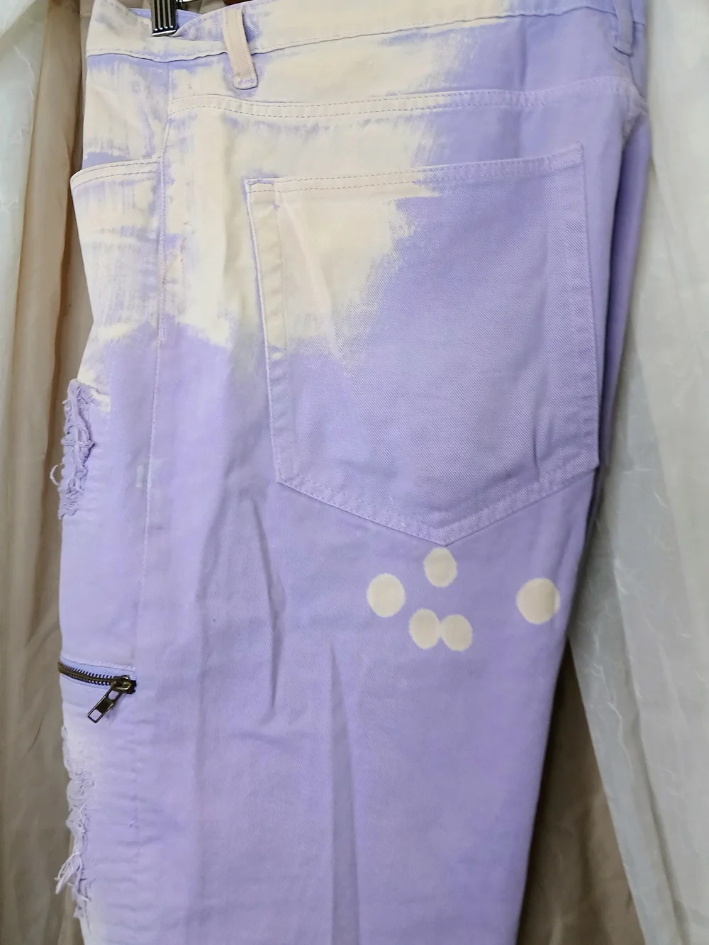 Legendary Whitetails Purple and White Dip-Dye Distressed Jean Shorts